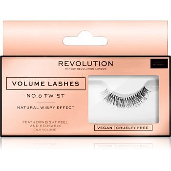 Makeup Revolution False Lashes Volume nalepovací řasy + lepidlo 1 ml NO.8 Twist