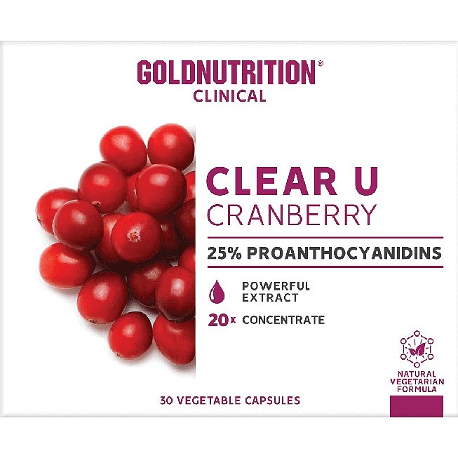 GoldNutrition Clear-U Cranberry 30 kapslí