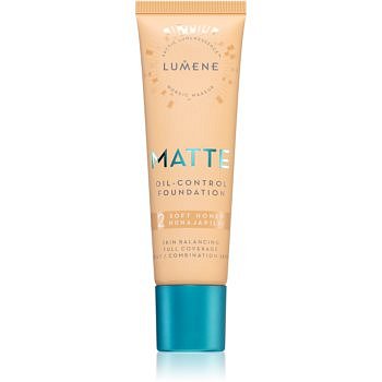 Lumene Matte Oil-Control Foundation fluidní make-up pro mastnou a smíšenou pleť odstín 2 Soft Honey