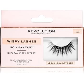 Makeup Revolution False Lashes Wispy nalepovací řasy + lepidlo 1 ml NO.7 Fantasy