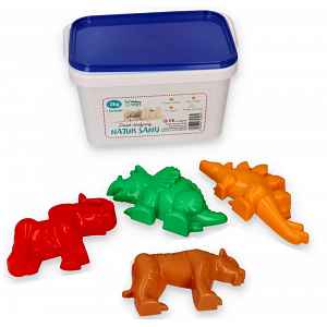 Adam Toys Kinetický písek - přírodní - 2kg + formičky Dinosauři zdarma