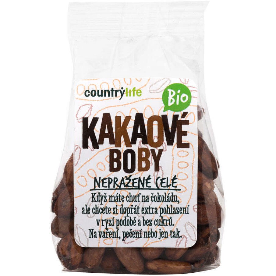 Country Life Kakaové boby nepražené celé BIO 100g