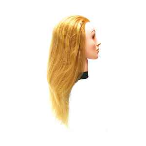 Cvičná hlava s umělými vlasy Eurostil Professional - světlá blond, 35-40 cm (02543)
