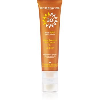 Dermacol Sun Water Resistant voděodolný pleťový krém na opalování s balzámem na rty SPF 30 30 ml