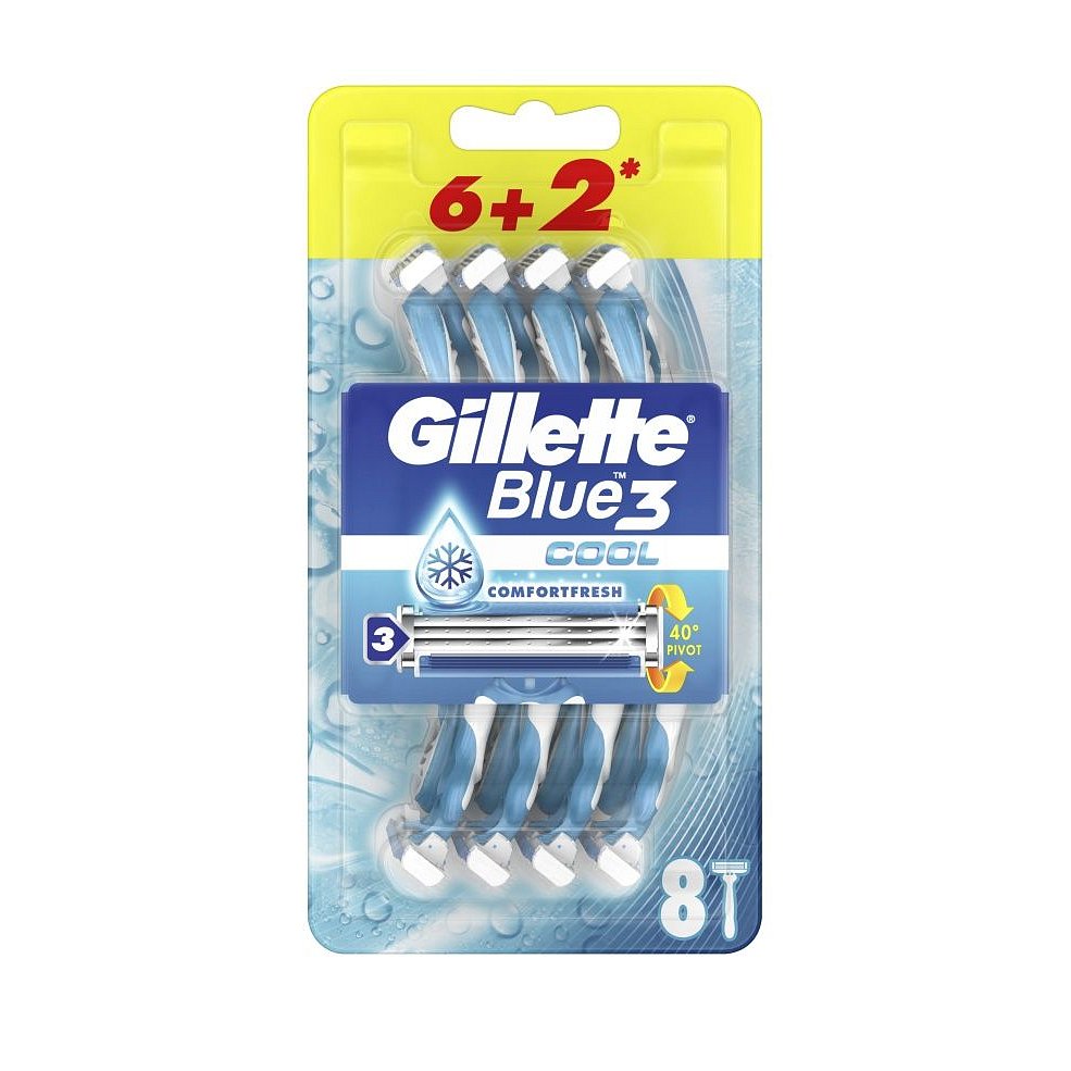 Gillette Blue3 Cool pánské jednorázové holítko 6+2 ks