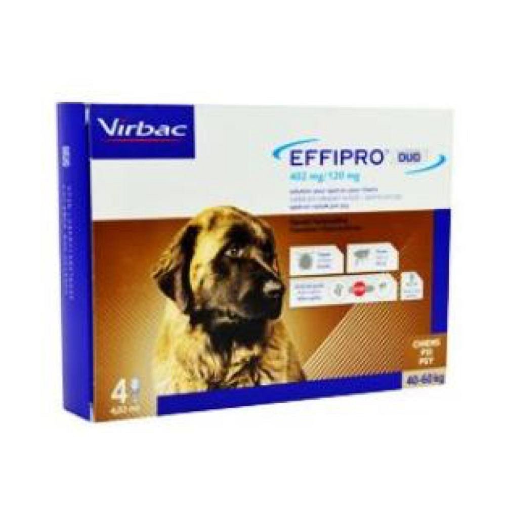 VIRBAC EFFIPRO DUO Dog XL (40-60 kg) 402/120 mg, 4x4,02 ml
