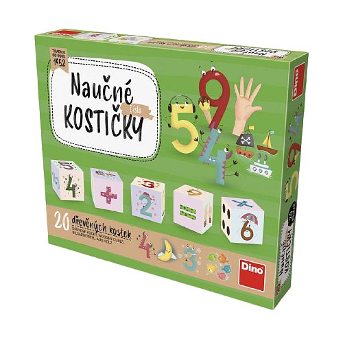 Dino Dřevěné kostky Čísla 20ks