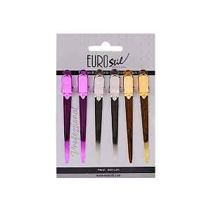 Kovová spona do vlasů Eurostil Professional - 9 cm, barevná - 6 ks (07614)