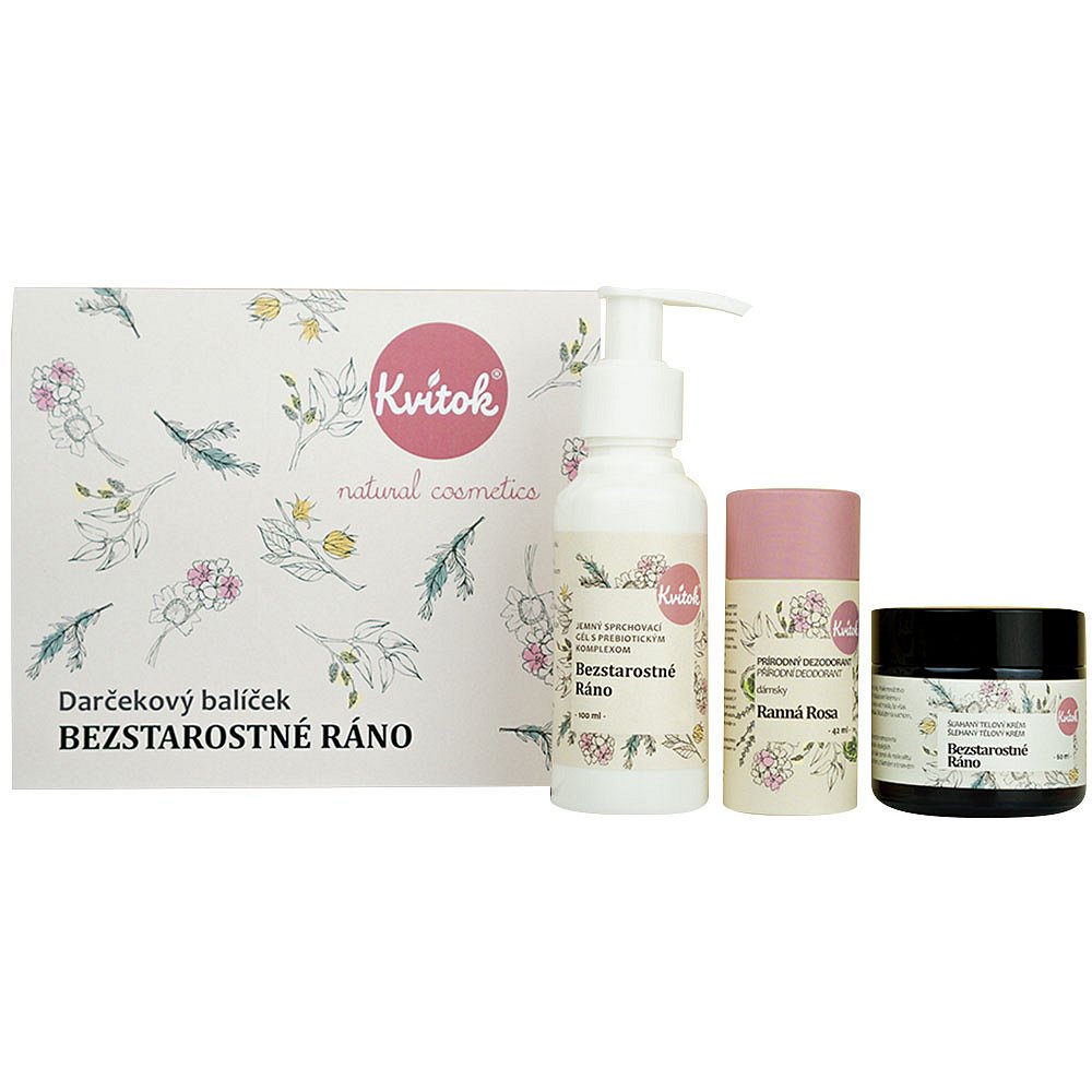 KVITOK Bezstarostné ráno Tělový krém 60ml+Sprchový gel 100ml+ Deodorant 42g