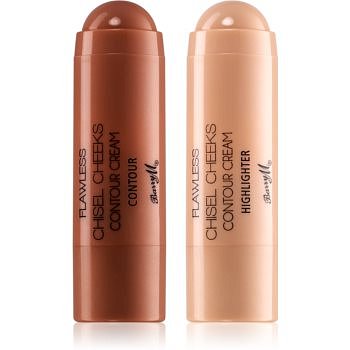 Barry M Flawless Chisel Cheeks krémový bronzer a rozjasňovač v tyčince 10 g