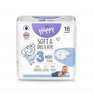 BELLA HAPPY Baby Pleny jednorázové Midi 5-9 kg 16 ks