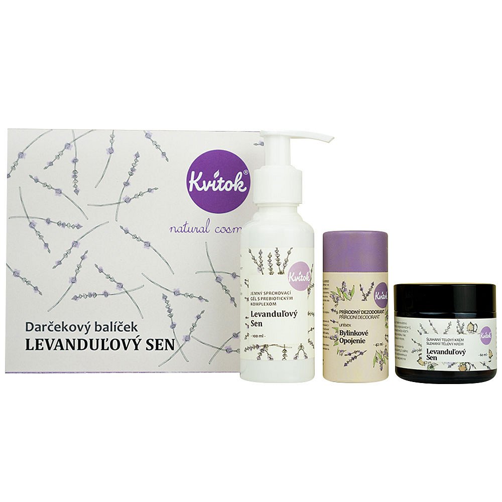 KVITOK Levandulový sen Tělový krém 60ml+Sprchový gel 100ml+Deodorant 42g