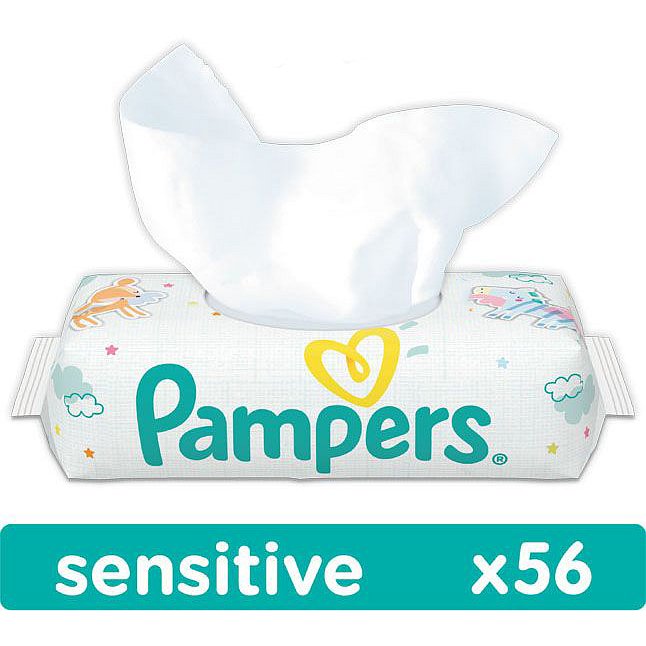 PAMPERS Sensitive 56 ks - vlhčené ubrousky