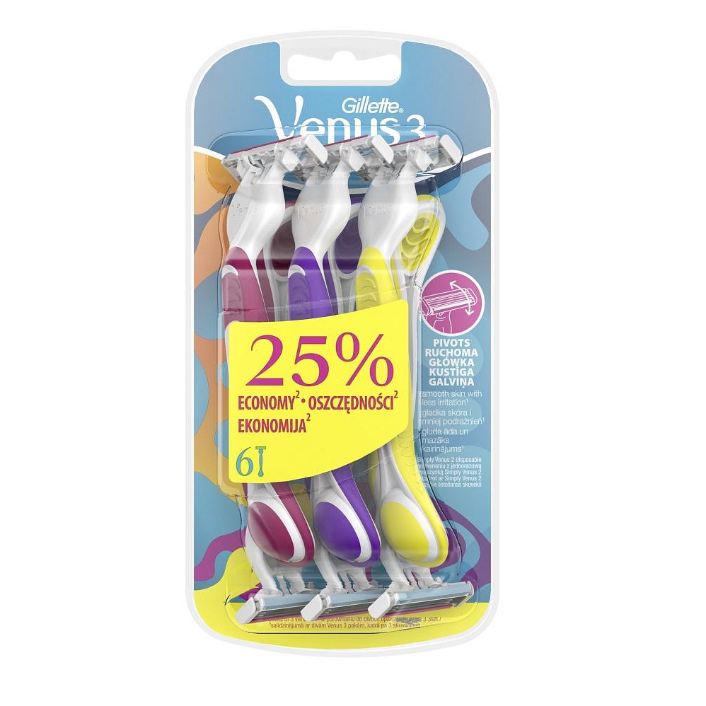 Gillette Venus 3 dámské jednorázové holítko 6 ks