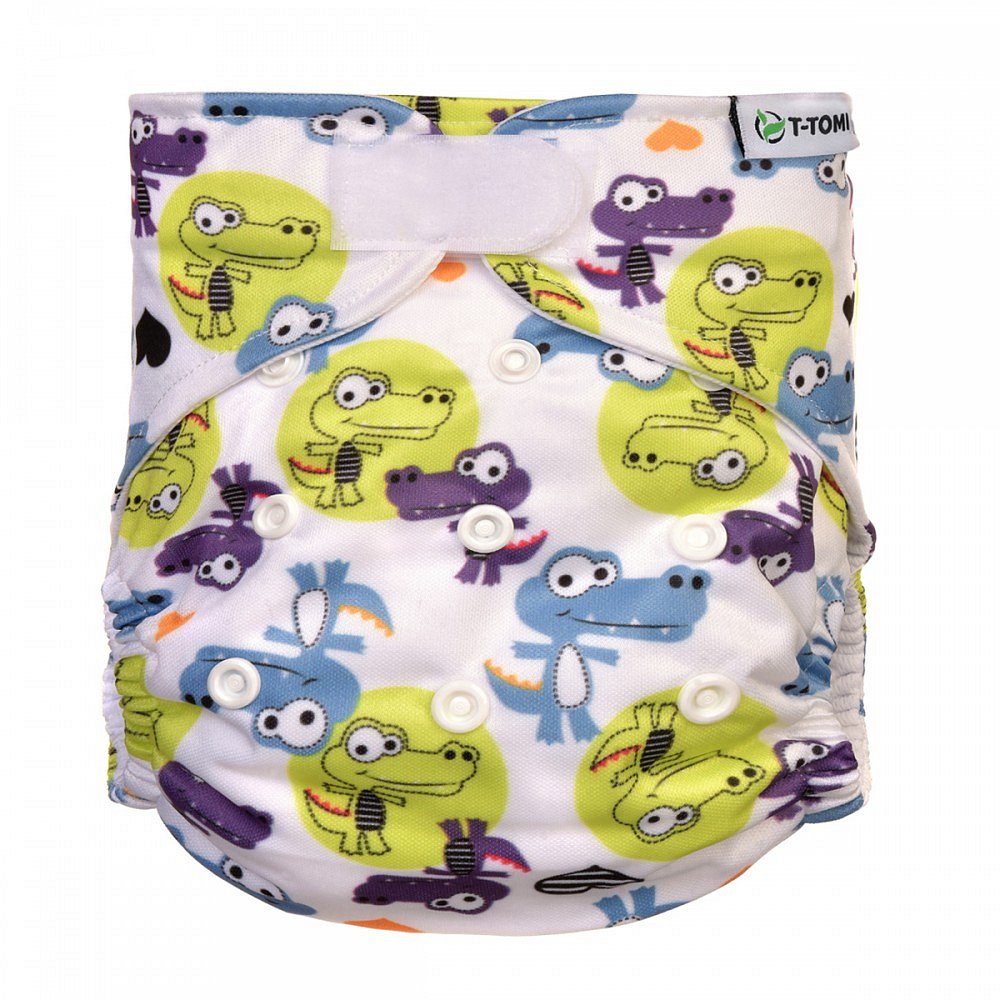 T-TOMI Kalhotková plena AIO přebalovací set suchý zip, Crocodiles 4-15 kg