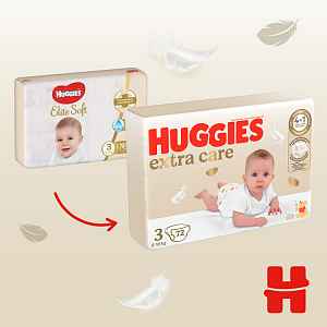 2x HUGGIES® Pleny jednorázové Elite Soft vel. 3 72 ks