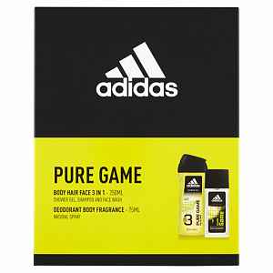 Adidas Pure Game dárková sada deodorant s rozprašovačem + sprchový gel  75 ml + 250 ml