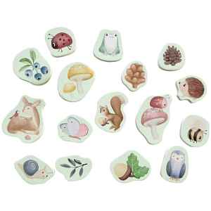 Little Dutch Forest Friends Bath Foam Figures pěnové samolepky do vany 10 m+ 16 ks