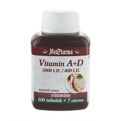 MedPharma Vitamín A+D ( 5000 I.U./ 400 I.U.) tobolky 107