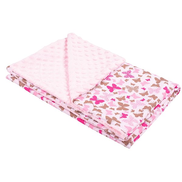 New Baby dětská deka z Minky růžová 80x102cm
