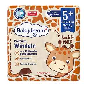Babydream Pleny Premium Junior, 11–17 kg, vel. 5+ 32 ks