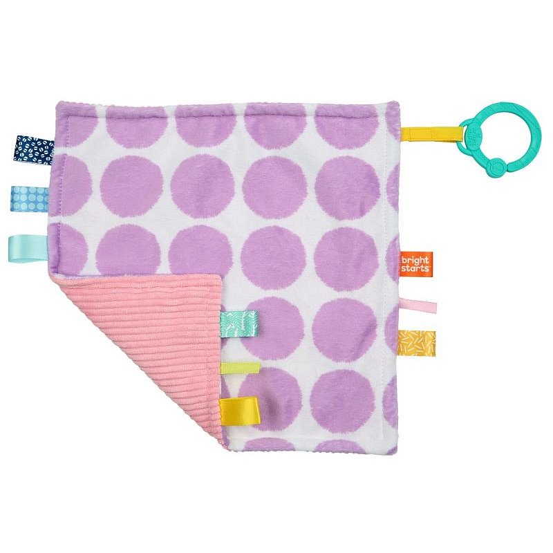 Bright Starts Dečka mazlící na C kroužku Little Taggies fialové tečky 0m+