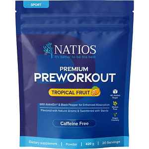 NATIOS Premium Preworkout bez kof.Trop.ovoce 420g