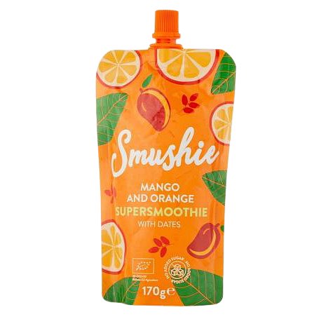 Salvest Smushie BIO Ovocné smoothie s mangem, pomerančem a datlemi 170g