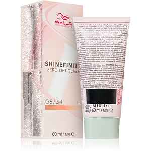 Wella Professionals Shinefinity Zero Lift Glaze demipermanentní barva na vlasy odstín 08/34 - Spicy Ginger 60 ml