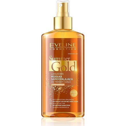 Eveline Cosmetics Summer Gold samoopalovací sprej pro obličej a tělo Světlá pleť 150 ml