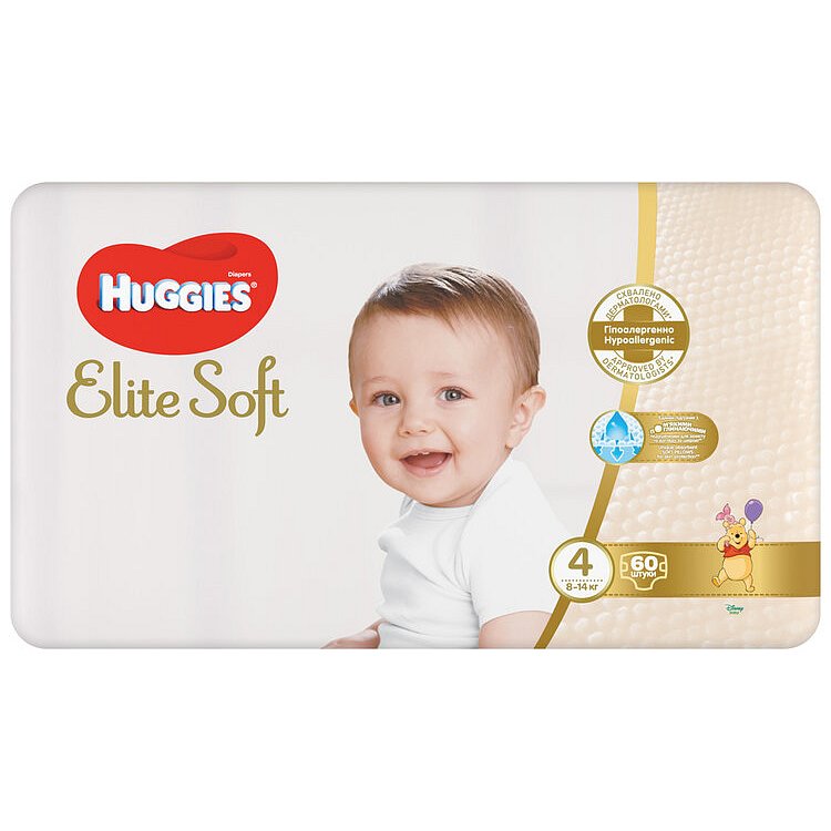 HUGGIES® Pleny jednorázové Elite Soft vel. 4 60 ks
