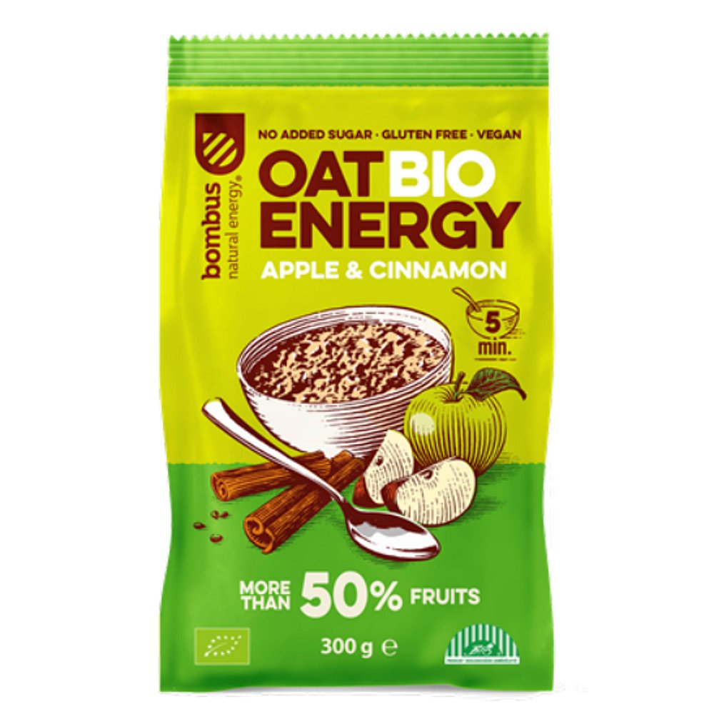 BOMBUS Oat energy apple & cinamon ovesná kaše 300 g BIO