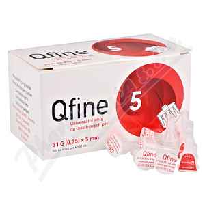 Jehly Qfine Pro Všechna Inzulínová Pera 31 g /0,25 mm x 5 mm,100ks