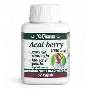 MedPharma Acai berry 1000 mg + garcinia cambogia + jabl. pektin, 67 kapslí
