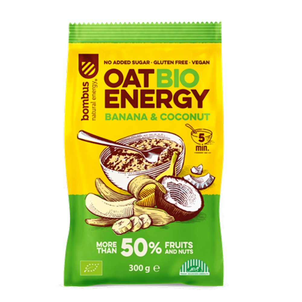 BOMBUS Oat energy banana & coconut ovesná kaše 300 g BIO