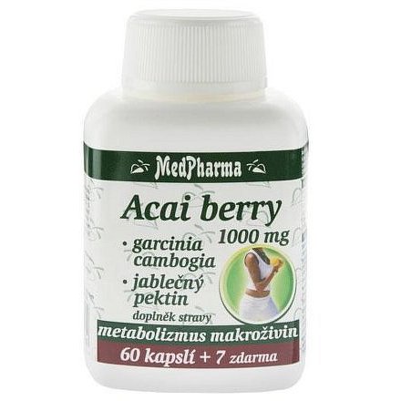 MedPharma Acai berry 1000 mg + garcinia cambogia + jabl. pektin, 67 kapslí