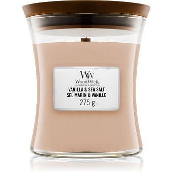 Woodwick Vanilla & Sea Salt vonná svíčka 275 g s dřevěným knotem