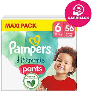 PAMPERS Kalhotky plenkové Harmonie Pants vel. 6 (56 ks) 15+ kg