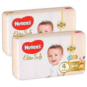 2x HUGGIES® Pleny jednorázové Elite Soft vel. 4 60 ks