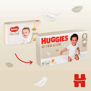 2x HUGGIES® Pleny jednorázové Elite Soft vel. 4 60 ks