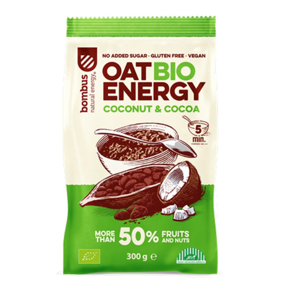 BOMBUS Oat energy coconut & cocoa ovesná kaše 300 g BIO