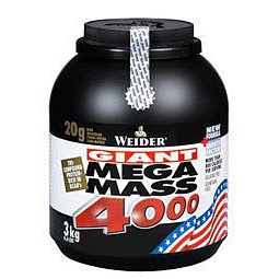 Weider, Giant Mega Mass 4000, Gainer, 3000 g, Vanilka