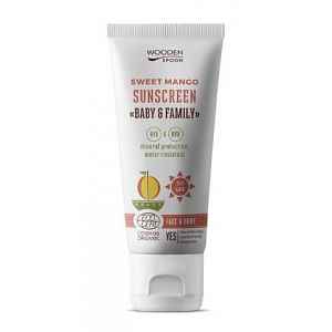 WoodenSpoon Baby & Family Opalovací tělové mléko Mango SPF50 100 ml