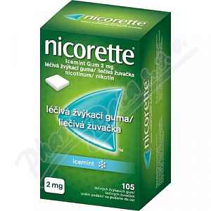 Nicorette Icemint Gum 2 mg léčivá žvýkací guma 105