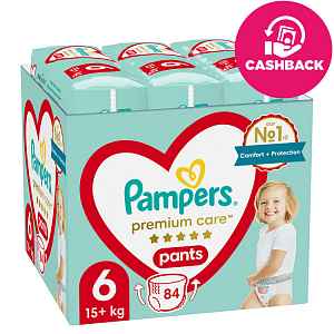 PAMPERS Premium Care plenkové kalhotky 6 (84 ks), 15 kg+