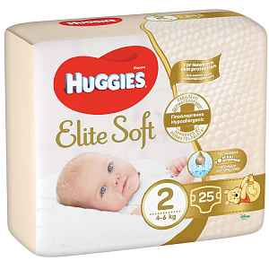 4x HUGGIES® Pleny jednorázové Elite Soft vel. 2 25 ks
