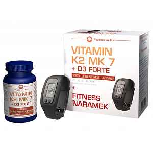 Vitamín K2 MK 7 + D3 Forte 125tbl. + Fitness náramek