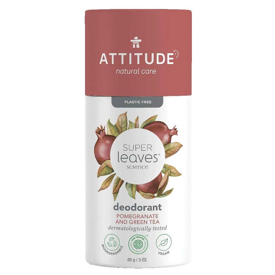 ATTITUDE Super leaves Přírodní tuhý deodorant Granátové jablko a zelený čaj 85 g