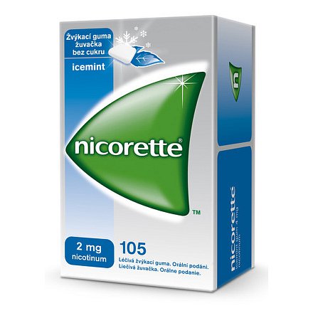 Nicorette Icemint Gum 2 mg léčivá žvýkací guma 105