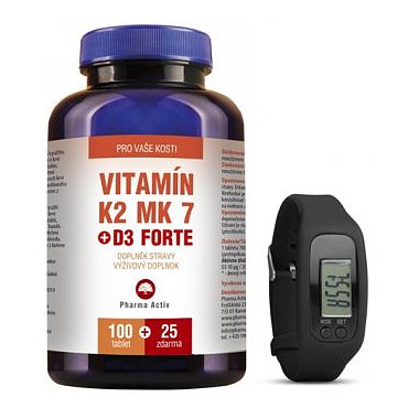 Vitamín K2 MK 7 + D3 Forte 125tbl. + Fitness náramek